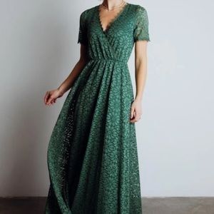 Beautiful Baltic Born green lace maxi dress